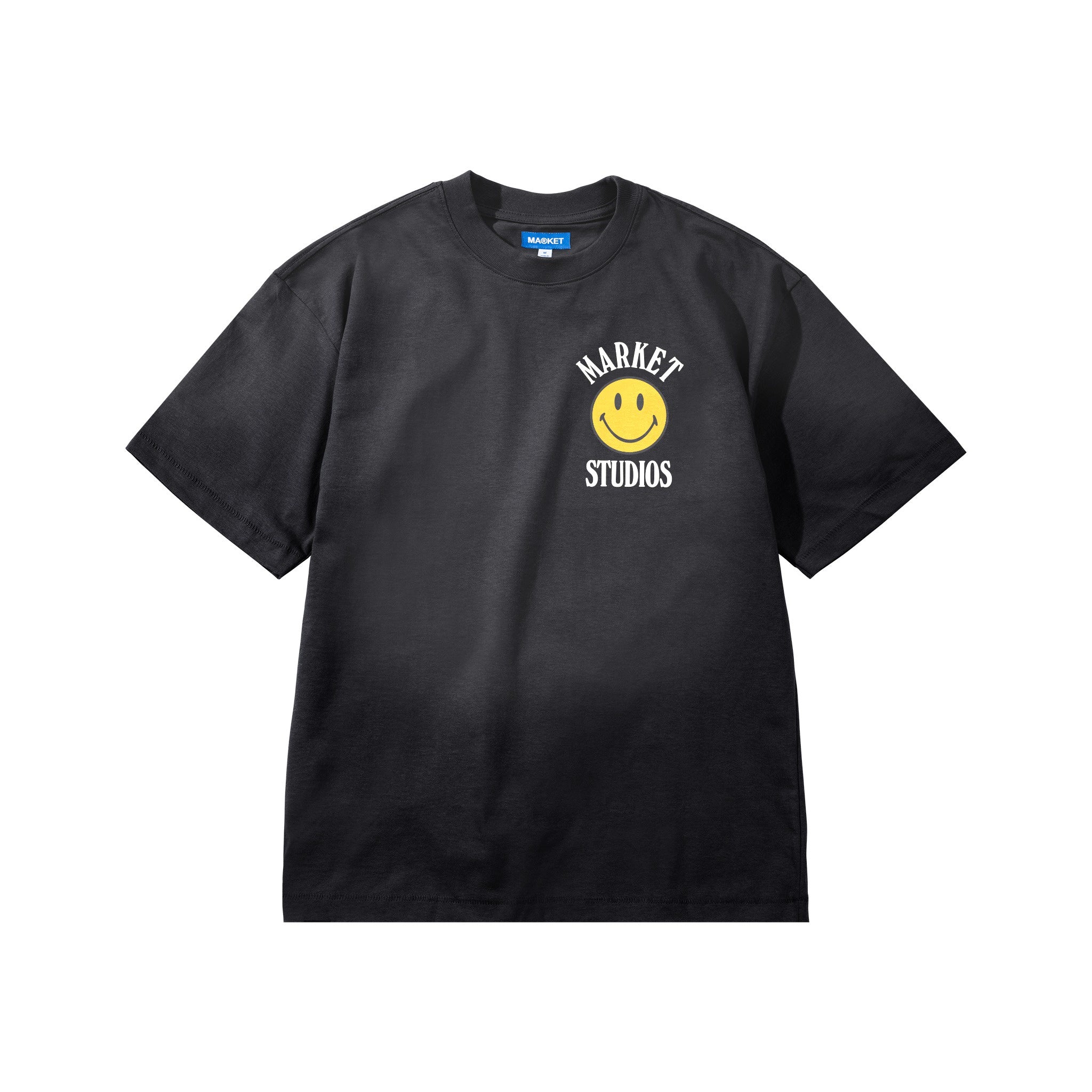 Market Smiley Upside Down Lockup T-Shirt "Black"