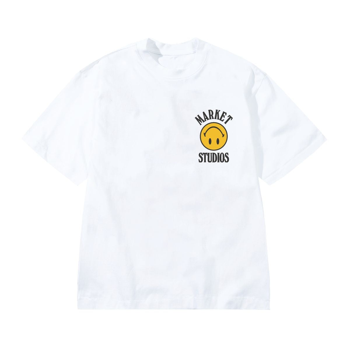 Market Smiley Upside Down Lockup T-Shirt "White"