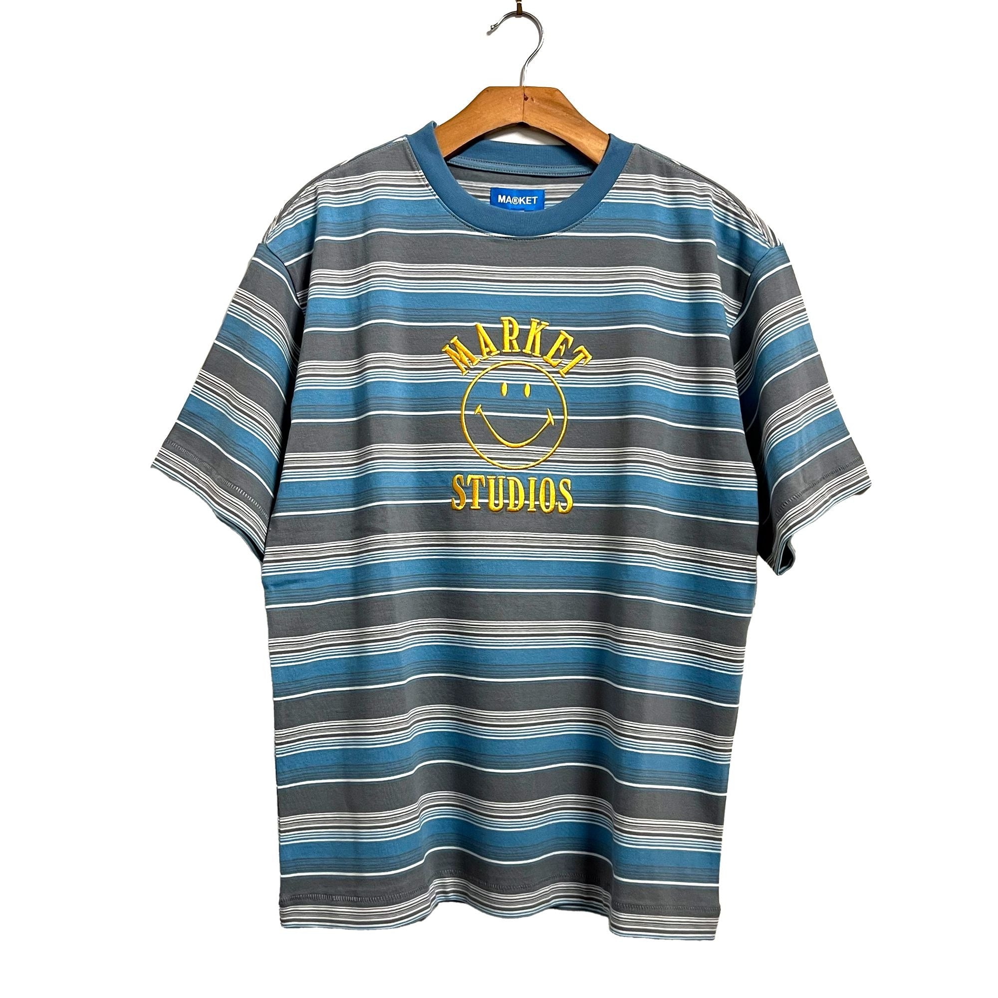 Market Smiley Lockup Striped T-Shirt "Tranquil Blue"