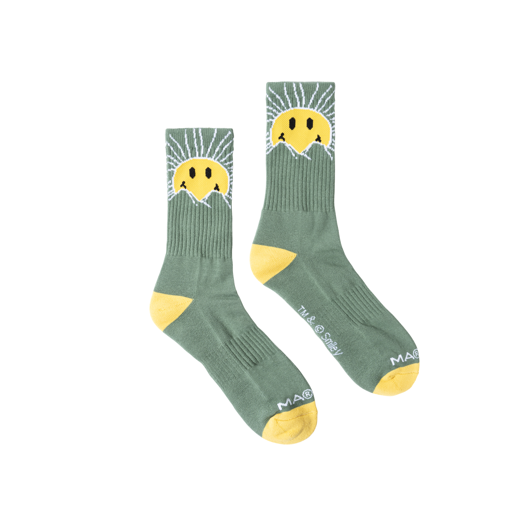 Market Smiley Sunrise Socks "basil"